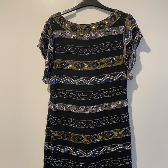 French Connection beaded and sequinned black party dress size 6 (US) - Picture 2 of 3